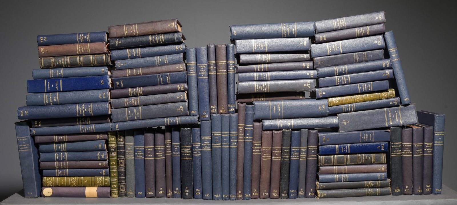 87 French Assorted Blue Bound Books / Novels (1 of 6)