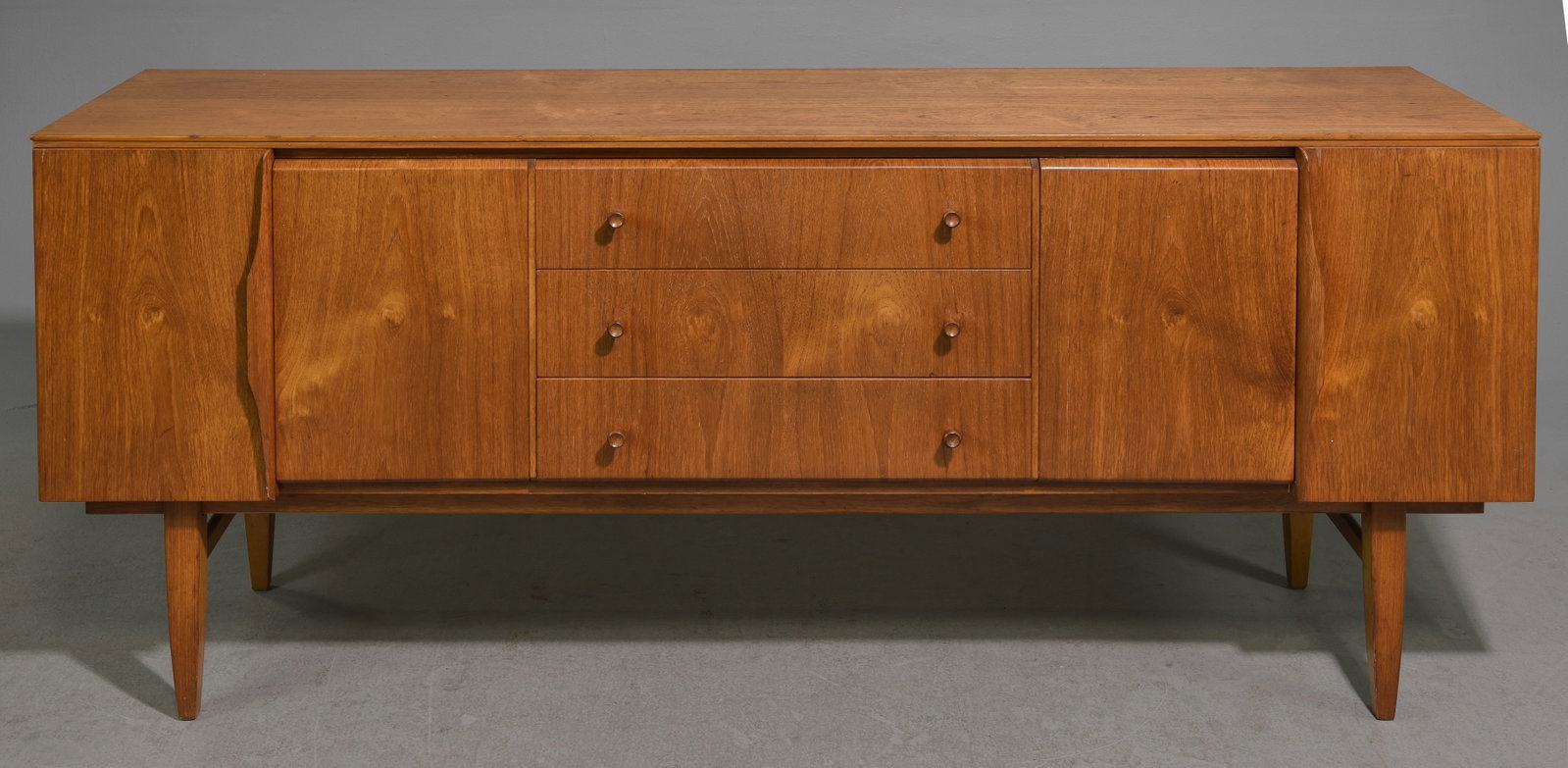 Mid Century Modern Bifold Door Sideboard - Beautility: Danish Modern Style Bifold Door Sideboard by Beautility - 30 in tall x 72.5 x 18.5