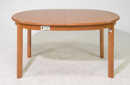 Mid Century Modern Oval Dining Table with Pop Up Leaf