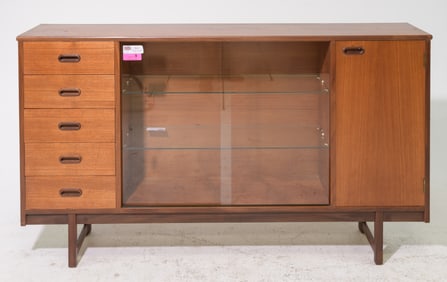 Mid Century Modern Sliding Glass Door Hall Cabinet
