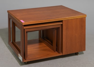 Mid Century Modern Flip Top Nest / Cart - McIntosh