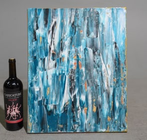 Abstract Unframed Acrylic on Canvas - "Ocean"