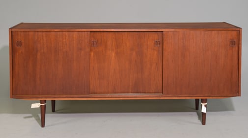Danish Mid Century Modern Sliding Door Sideboard