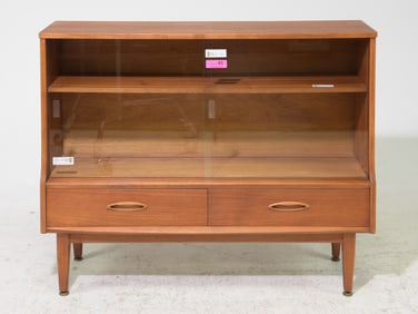 Mid Century Modern Sliding Glass Door Bookcase