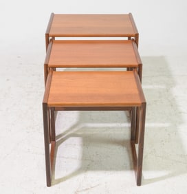 Mid Century Modern Quadrille Nest of 3 Tables #1