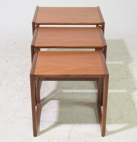 Mid Century Modern Quadrille Nest of 3 Tables #2