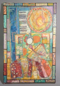 Abstract Art Signed & Dated By Cande Aguilar