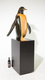 HY Farber Wood Penguin Sculpture