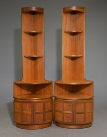 2 Mid Century Modern Corner Cabinets - Nathan