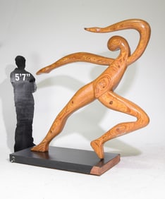 HY Farber Monumental Wood "Dancer" Sculpture