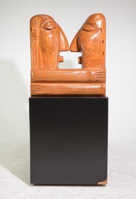 HY Farber Wood "Love is Blind" Face Sculpture