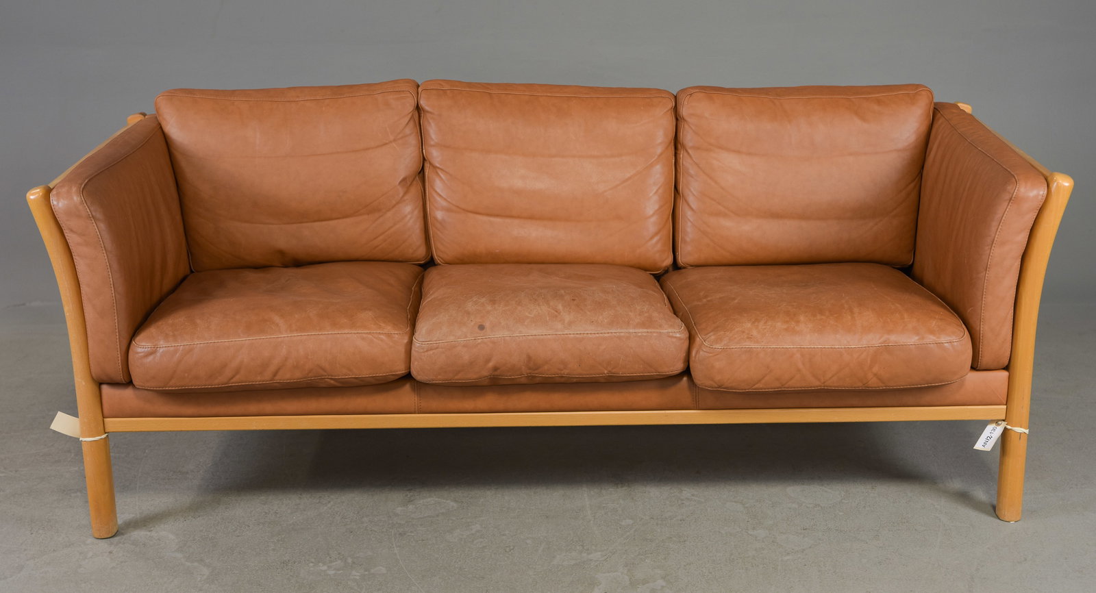 Danish Mid Century Modern Leather Three Seater Sofa #2 (1 of 8)