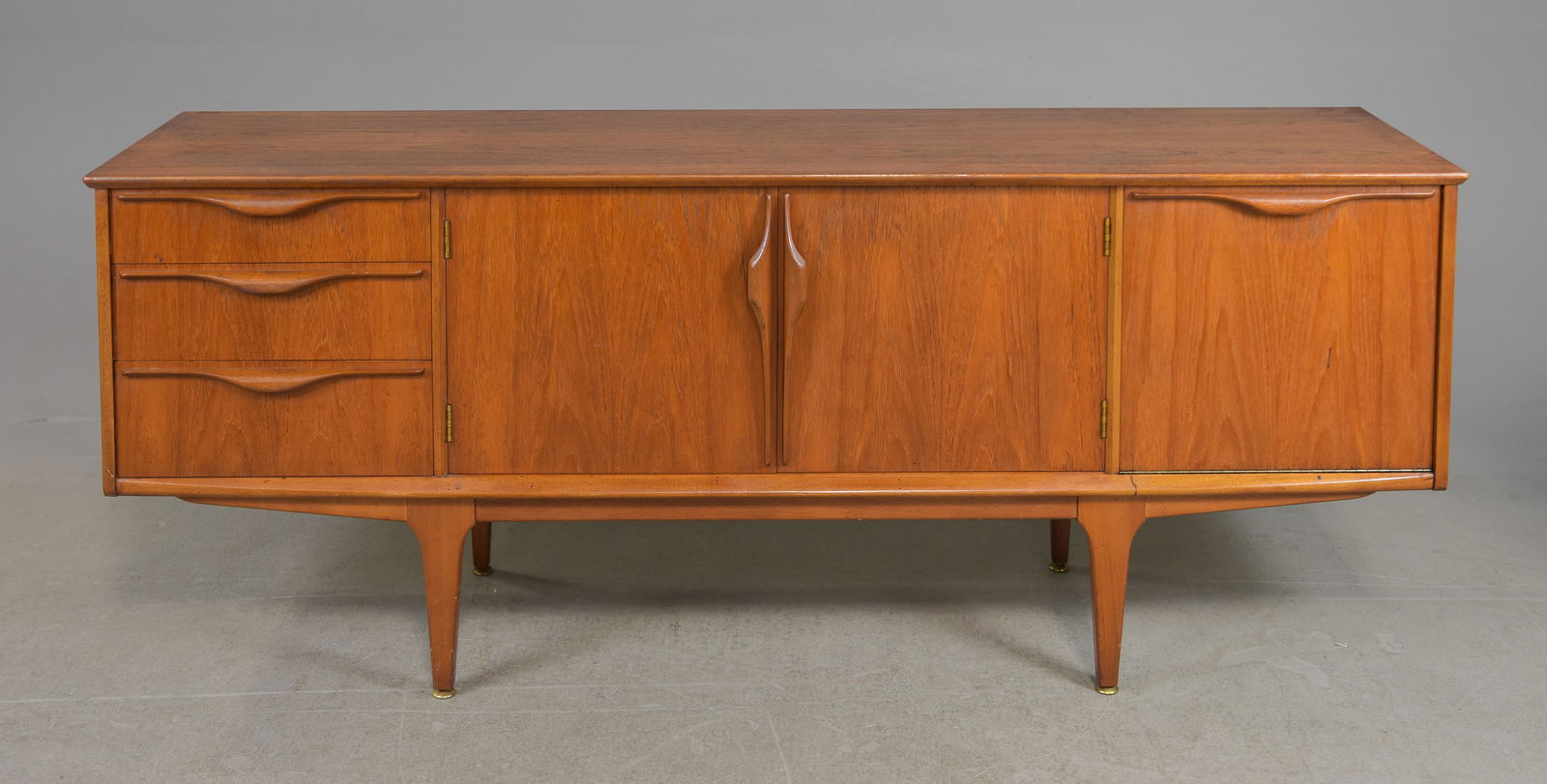 Mid Century Sideboard with Folded Handles #1: Danish Modern Style Sideboard / Credenza with Folded Handles - 29.5 in tall x 72 x 18