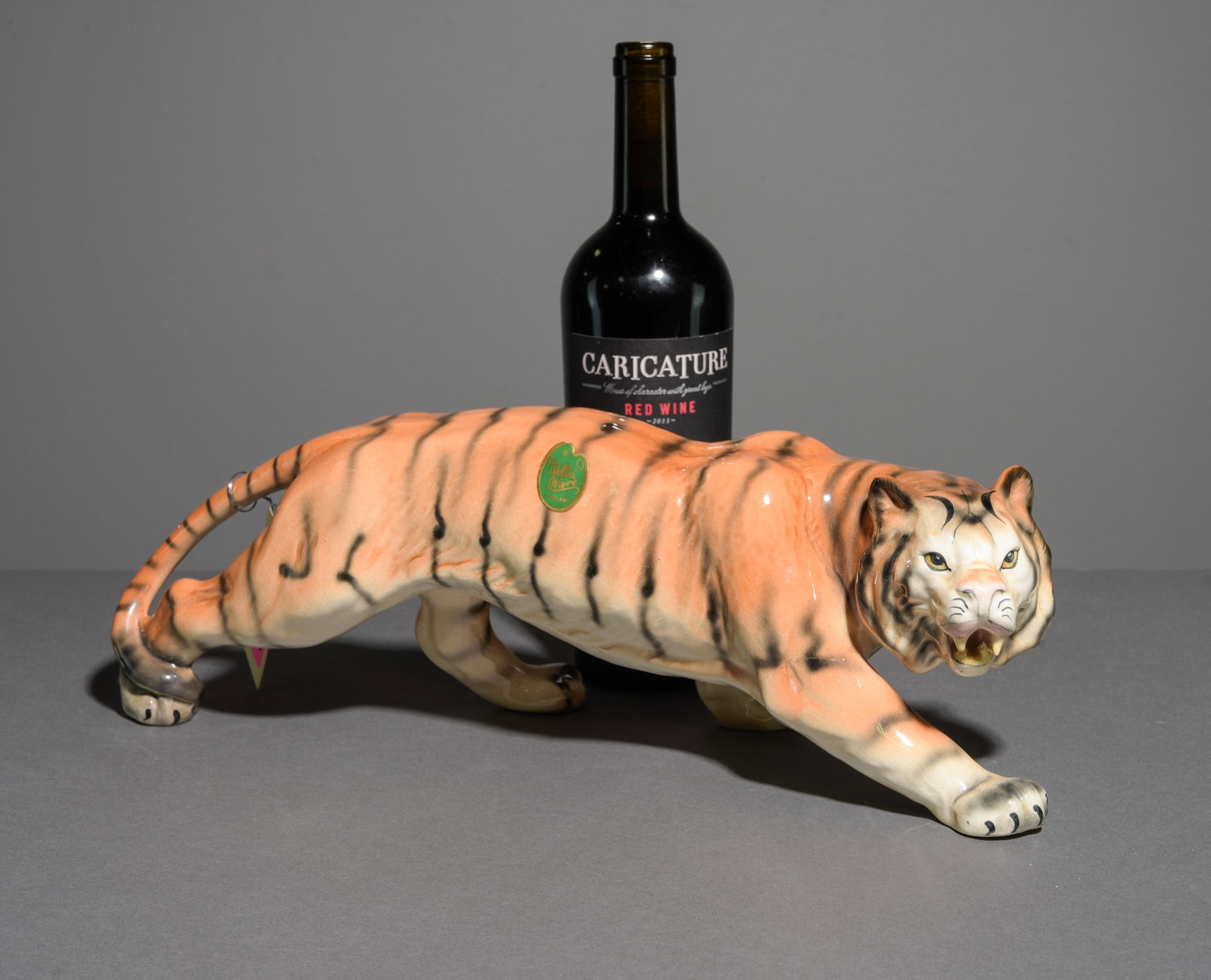 Melba Ware Porcelain Stalking Tiger: Melba Ware Porcelain Stalking Tiger - 6 in tall x 18 x 6