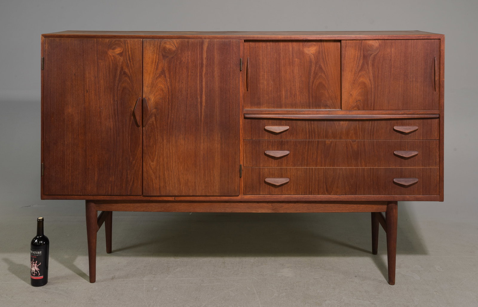 Mid Century Modern Cocktail Cabinet / Sideboard: Danish Modern Style Cocktail Cabinet / Sideboard - 45 in tall x 71 x 17