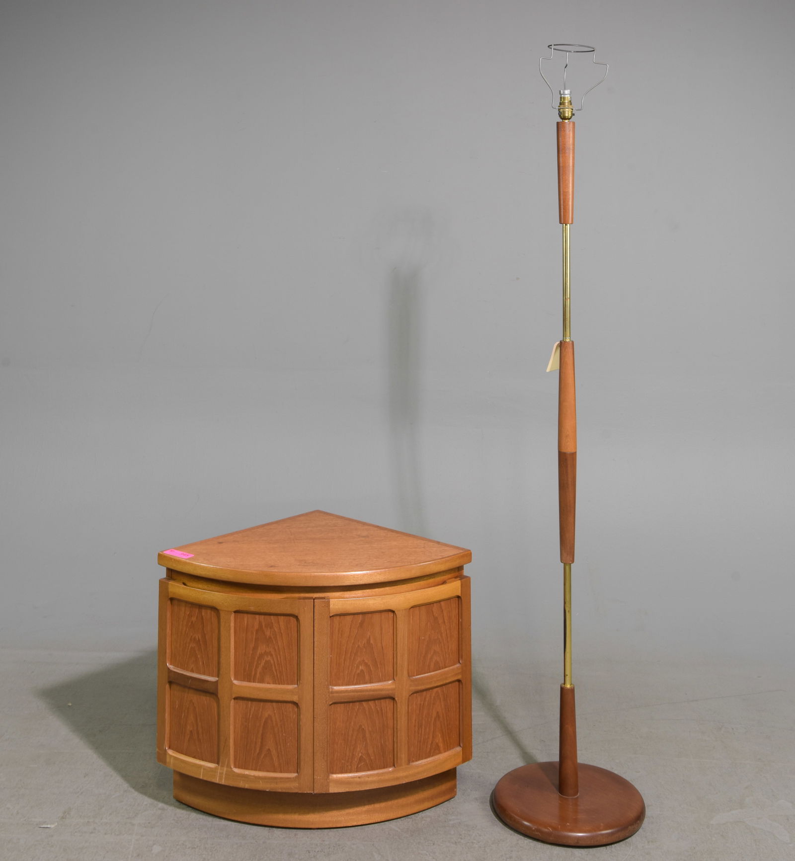 Mid Century Modern Nathan Corner Cabinet & Floor Lamp (1 of 9)