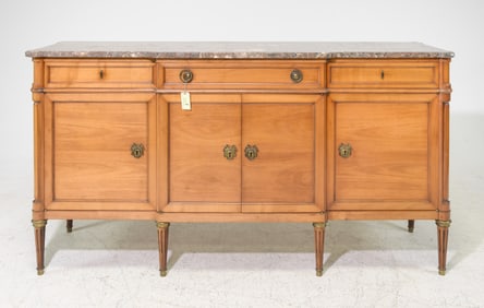 Louis XVI Style Marble Top Sideboard / Enfilade