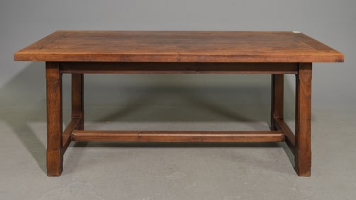 French Rustic Solid Oak Farmhouse Table c.1920's