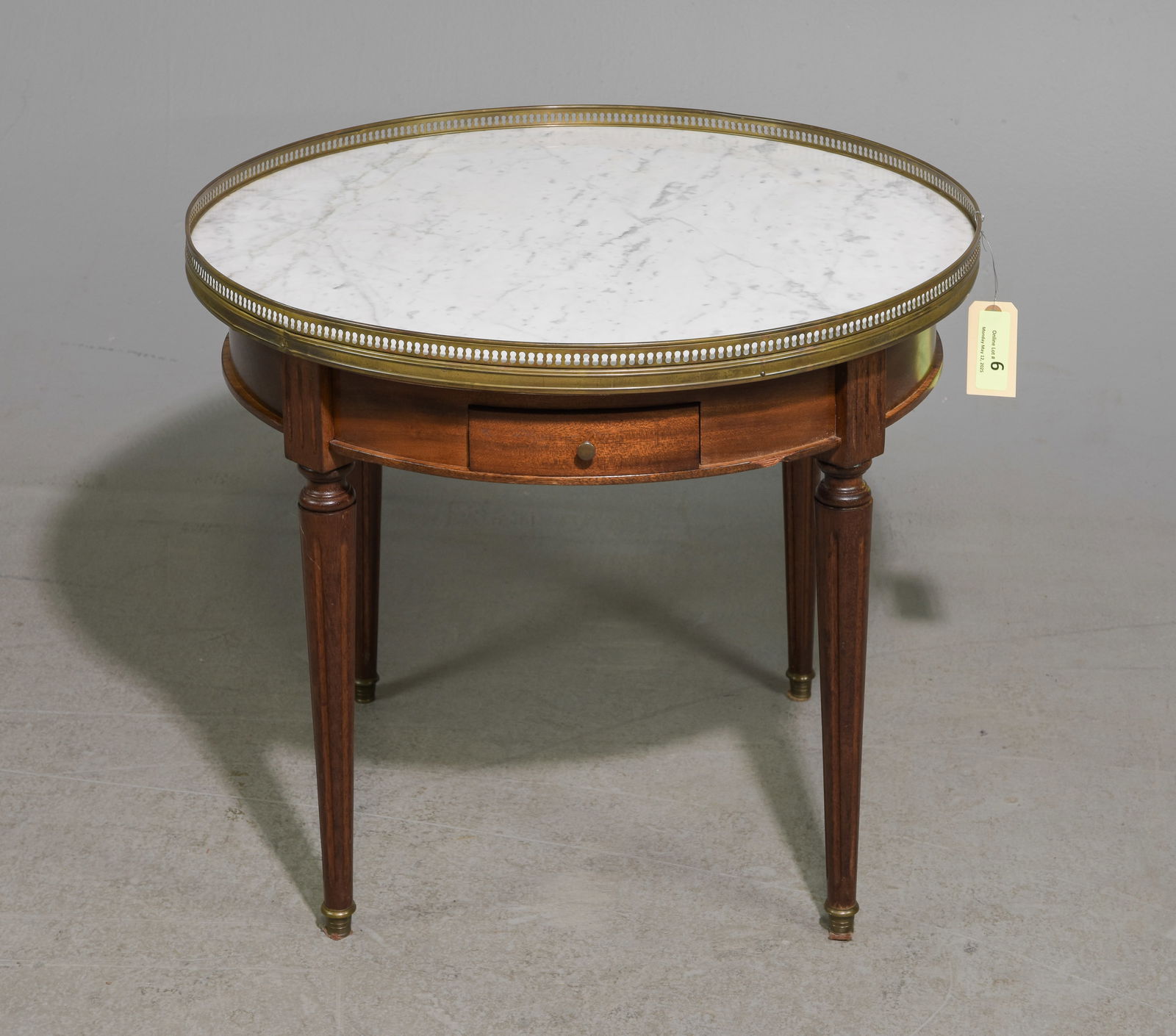 Louis XVI Style White Marble Top Boulette Table #1 (1 of 4)