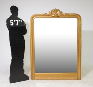 Louis Philippe Style Large Painted Gold Framed Mirror