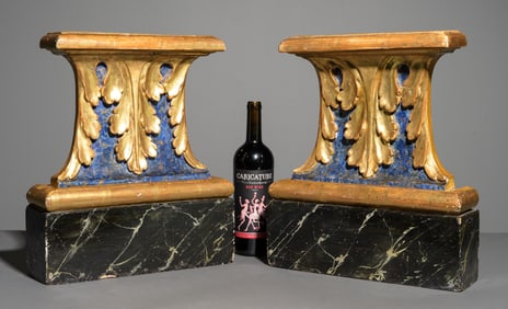 Italian Pair of Polychrome Corbels / Stands