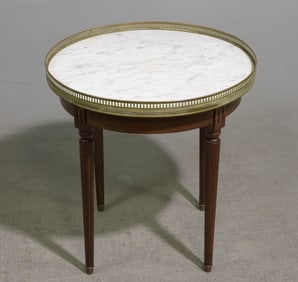 Louis XVI Style White Marble Top Occasional Table #2