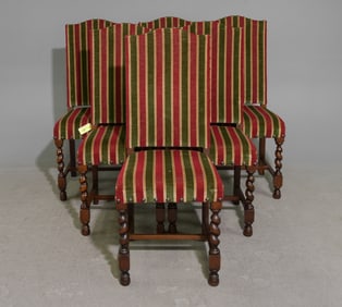 Louis XIII Style Set of 6 French Twist Dining Chairs