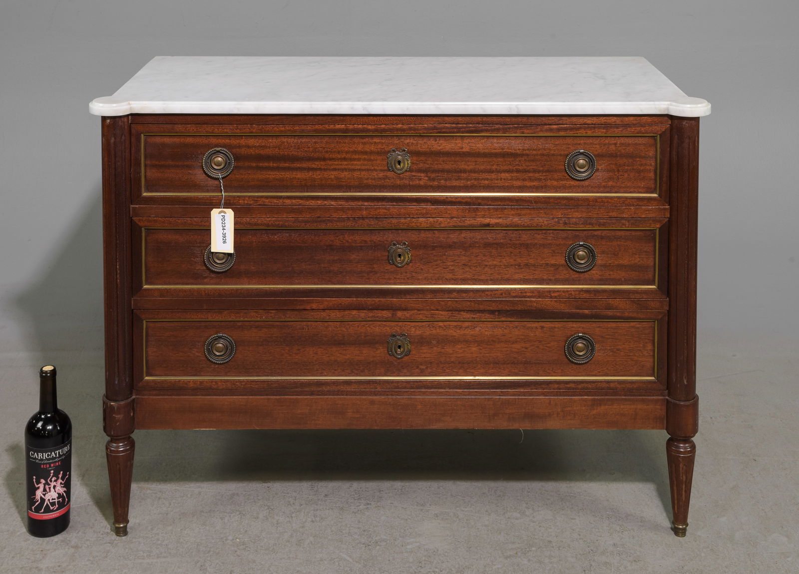 Louis XVI Style White Marble Top Chest #1 (1 of 5)