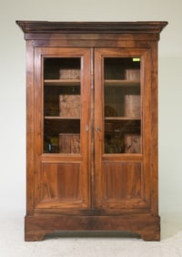 Louis Philippe Style Double Door Bookcase / Cupboard