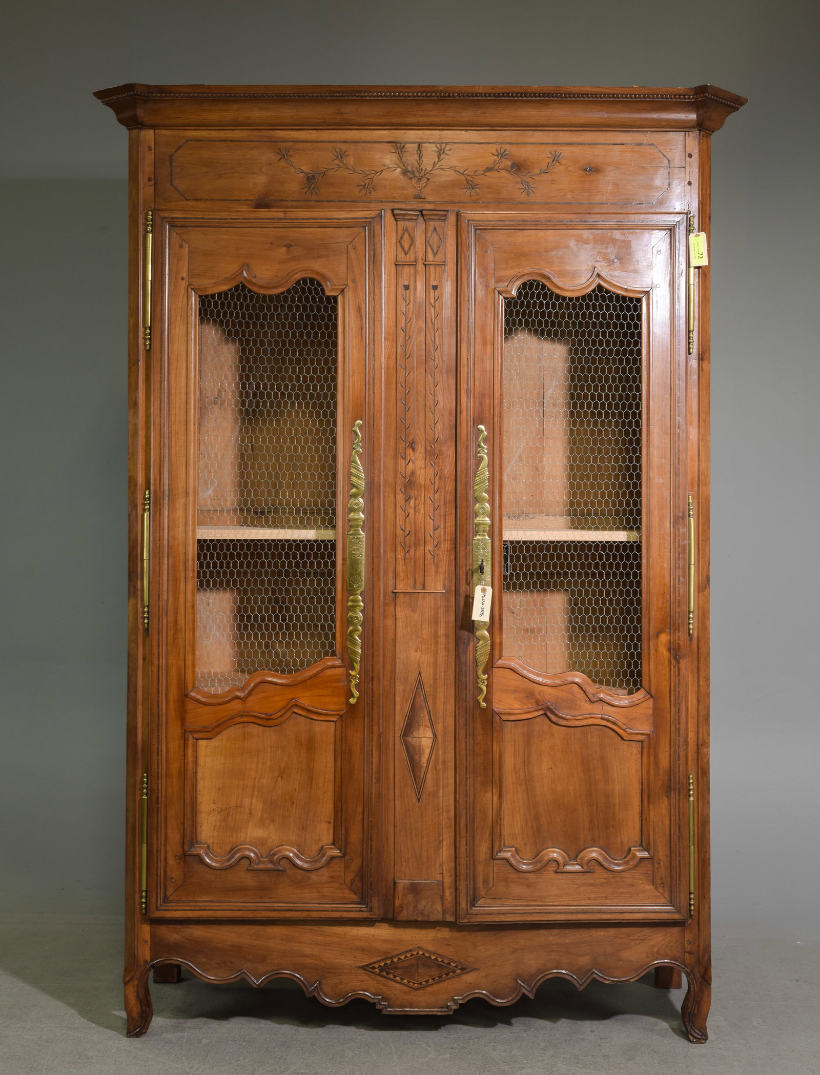 Louis XVI Style Marble Top Burled Sideboard: French Louis XVI Style Marble Top Burled Sideboard / Enfilade c.1920's-30's - 41.5 in tall x 61.5 x 21.5