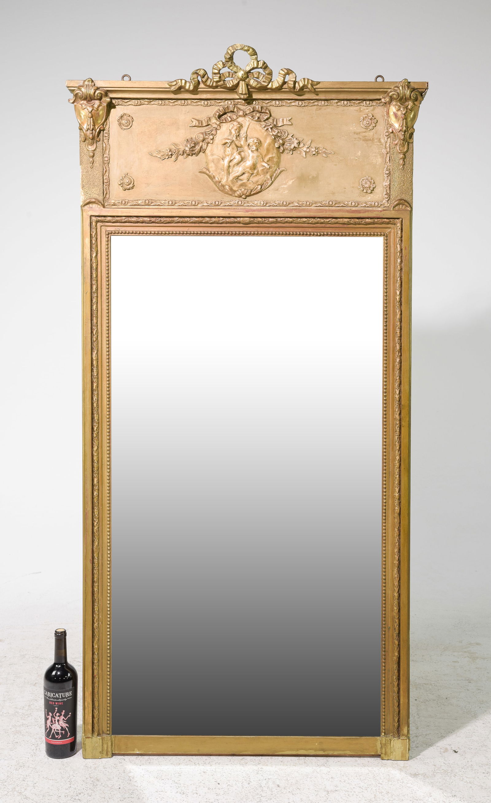 French Gold Painted Trumeau Mirror (1 of 4)