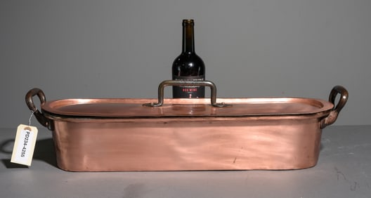 French Polished Copper Fish Kettle / Steamer