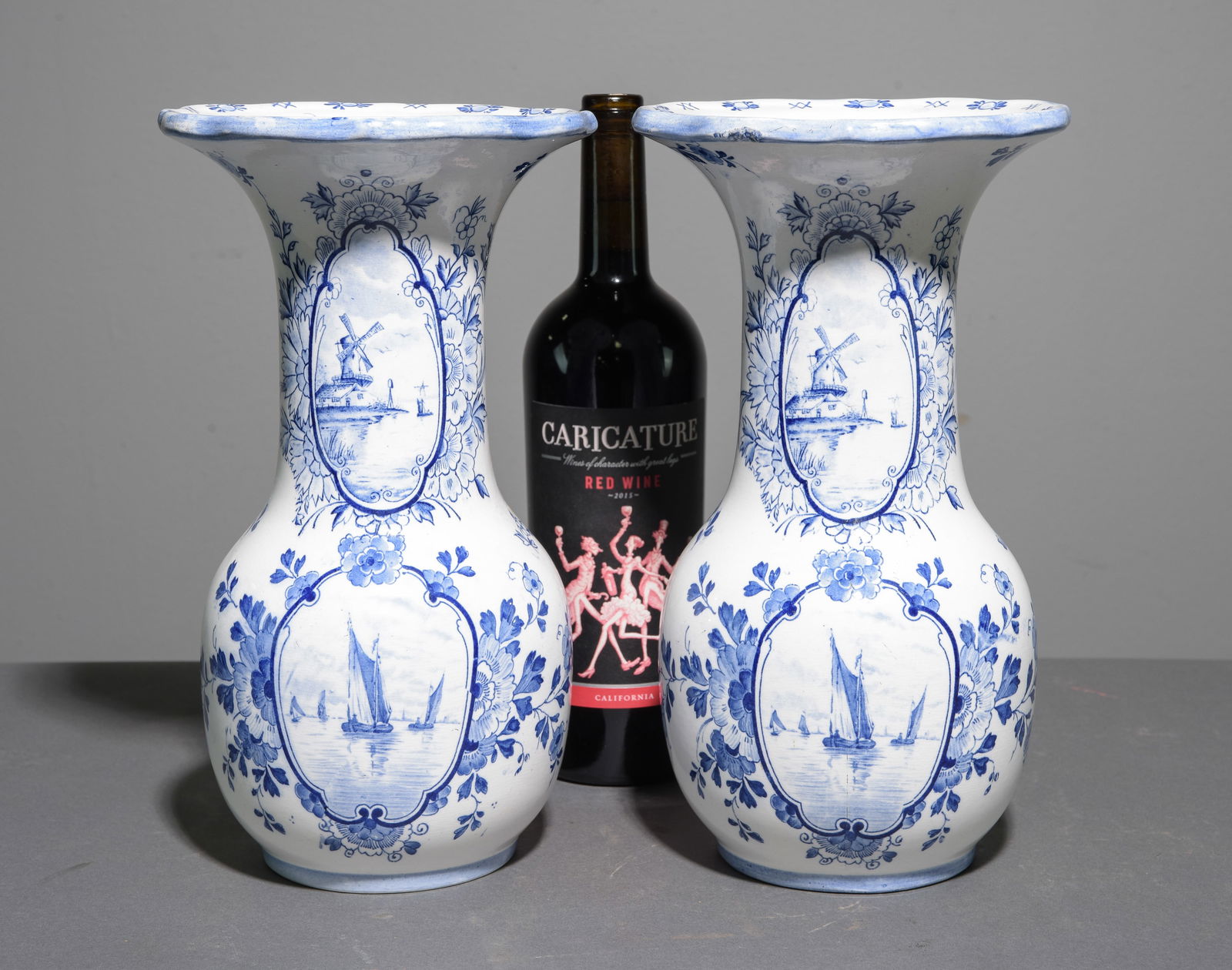 Two Delft Blue & White Lidded Urns #2 (1 of 4)