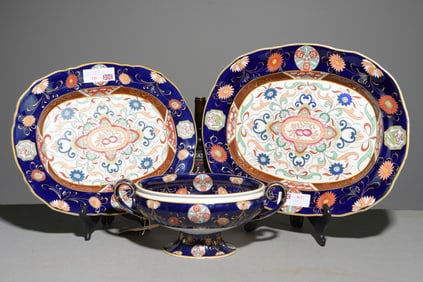 2 British Victorian Platters & Tureen