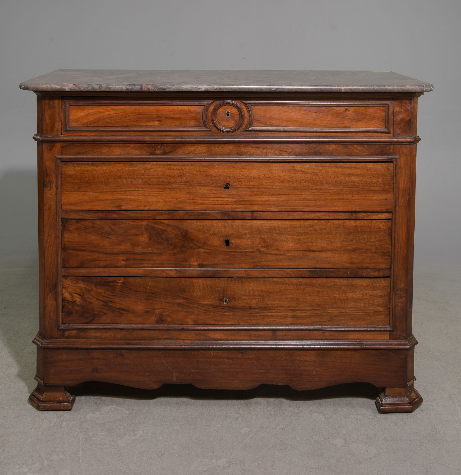 Louis Philippe Style Marble Top Four Drawer Chest (1 of 5)