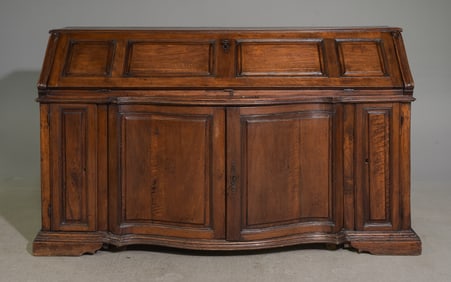 Italian Large Antique Oak Slope Secretary / Desk