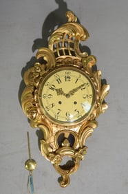 Louis XV Style Ornate Gold Wall Clock #1