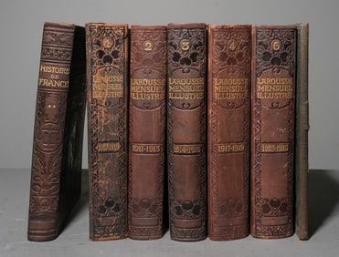 7 "Larousse Mensuel" & "Histoire De France" Books