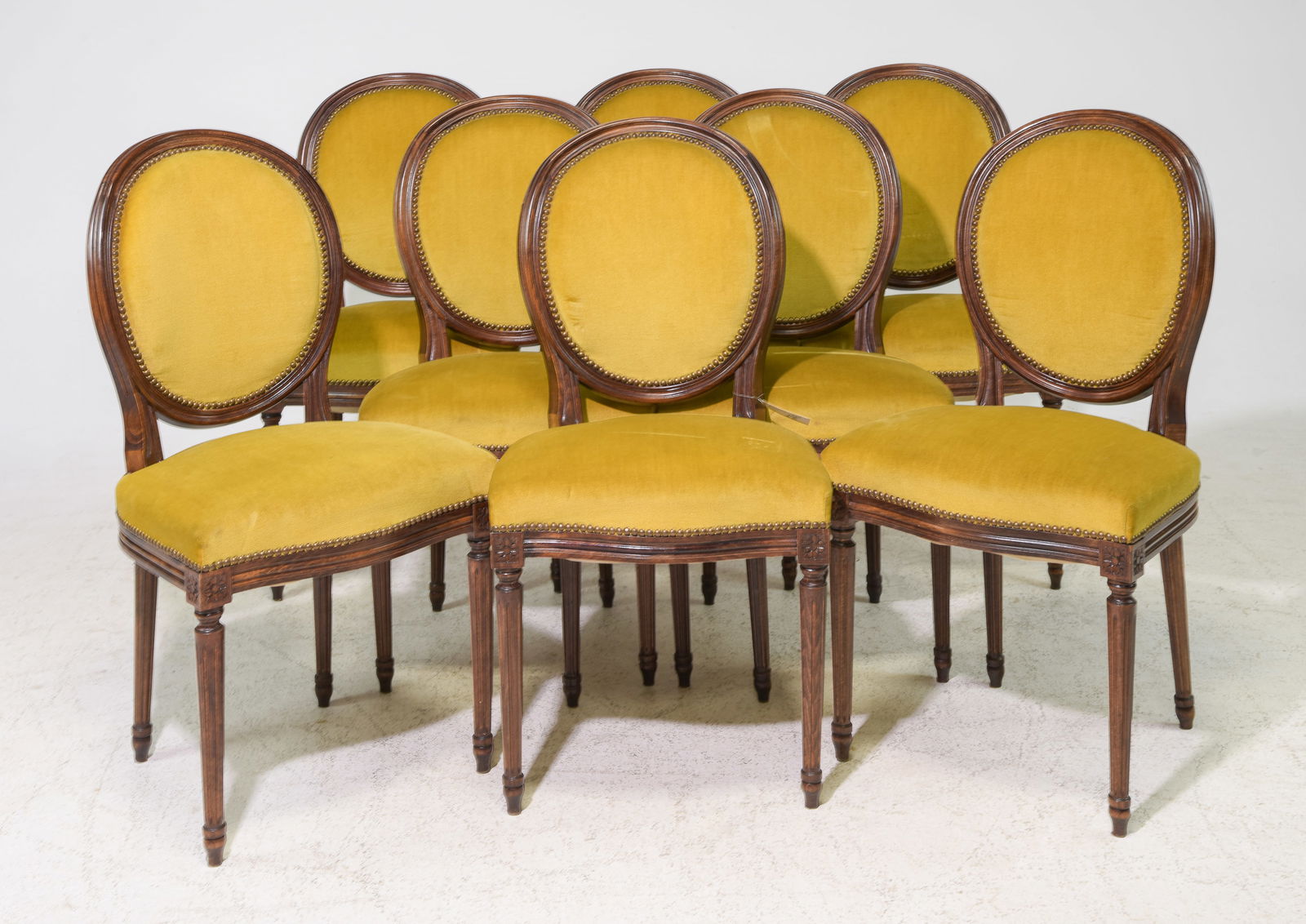 Louis XVI Style Set of 8 Balloon Back Dining Chairs (1 of 5)