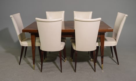 French Modern / Art Deco Style Table & 6 Chairs