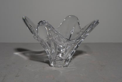 Italian Clear Art Glass Candy Dish / Bowl - Signed
