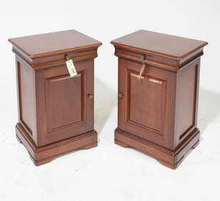 Louis Philippe Style Pair of Low Nightstands