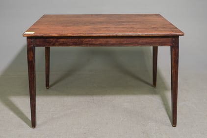 French Rustic Oak Table with Tapered Legs
