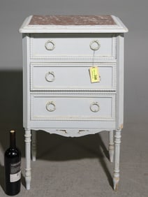 Louis XVI Style Painted Three Drawer Chest