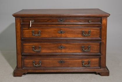 Italian Antique Walnut Four Drawer Chest