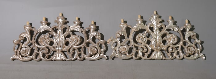 Italian Antique Pair of Alter Candelabras
