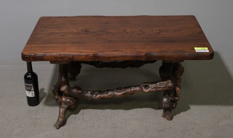 French Rustic Elm & Vinewood Coffee Table