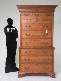 British Pine Tall Chest on Chest c.1940's-50's