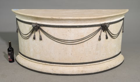 Grecian / Roman Style Low Demilune Console