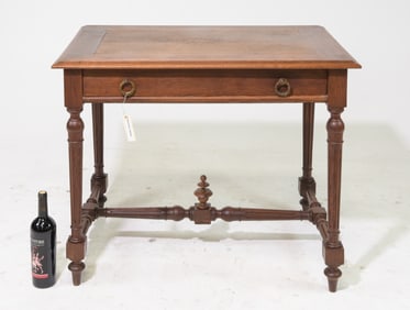 Louis XVI Style Oak Single Drawer Writing Table #1